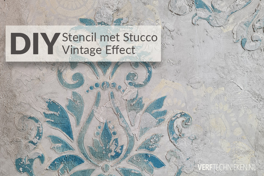 Stencil met vintage pleister effect