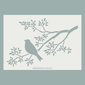 Stencil Bird on a Branch